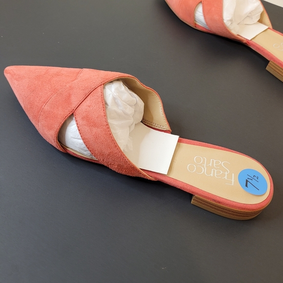 NWOT Franco sarto Nita Suede Pointed Toe Silp On Mules 7.5 - Picture 8 of 11